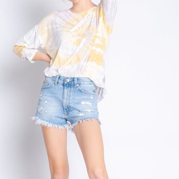 PJ Salvage Sunburst Modal Tie Dye Long Sleeve Top Sunshine Women’s Medium New - Picture 1 of 12